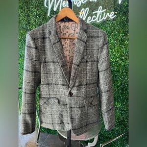 Sod Grey Plaid Knit Blazer